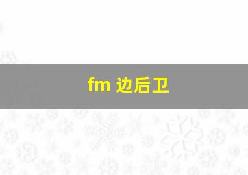 fm 边后卫